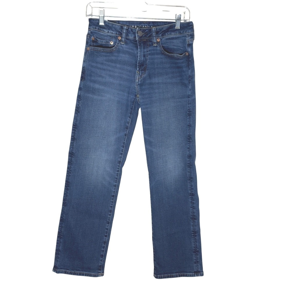 American Eagle Men's 28x30 Slim Straight Jeans Airflex Med Wash Stretch Denim